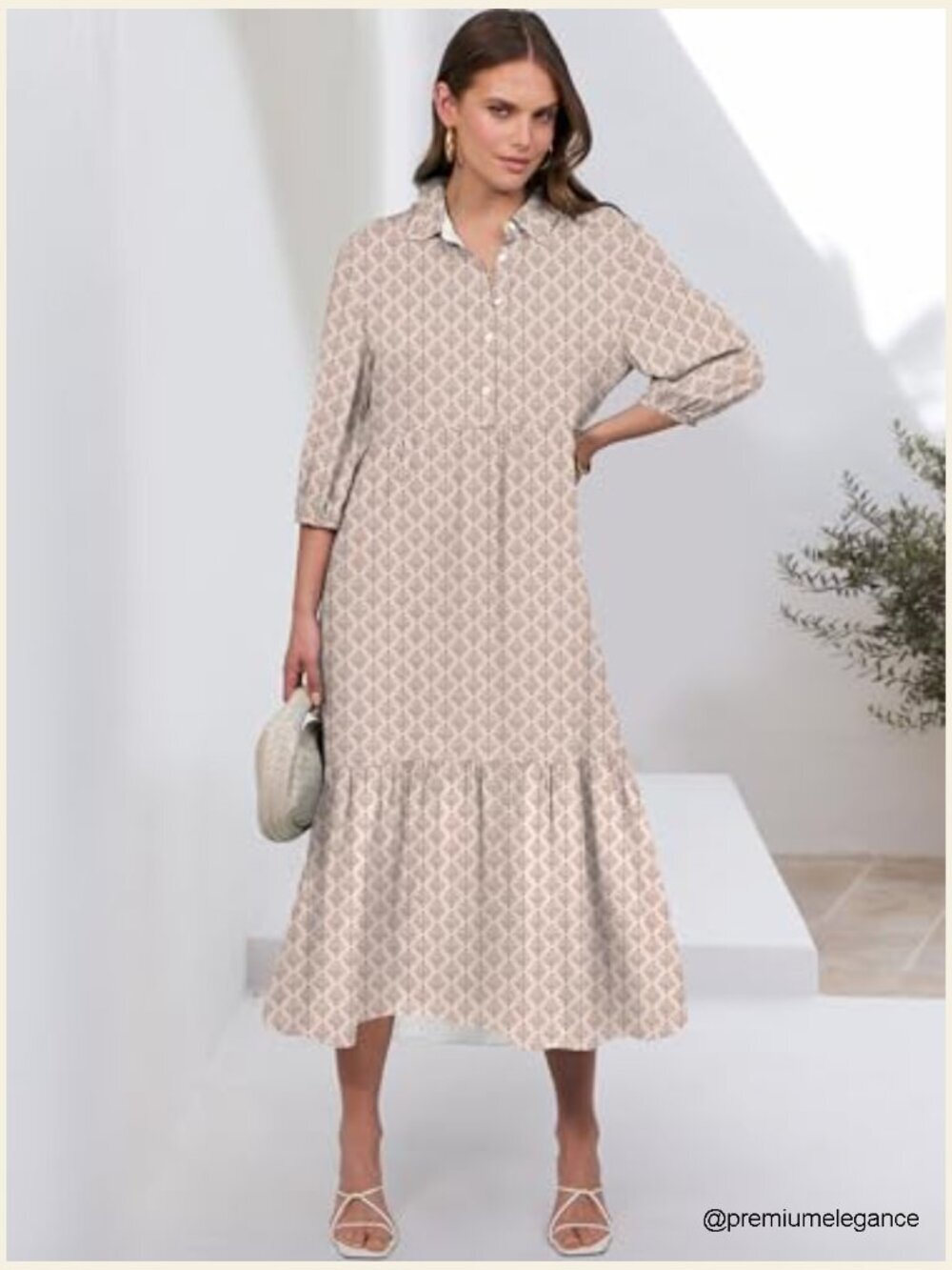 Rayon Maxi Dress with Puff Sleeves, V-Neck, Floral Print, Size S - Picture 2 of 7